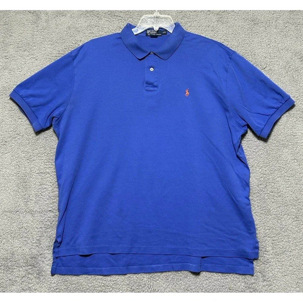 Polo‎ Ralph Lauren Polo Shirt 2XL Short Sleeve Blue Academia Golf Preppy